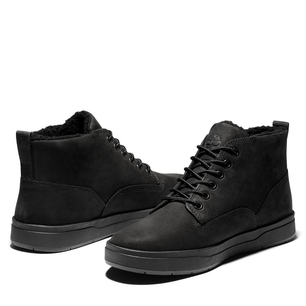 Timberland Chukka Μποτακια Ανδρικα Μαυρα - Davis Square Waterproof - Greece 9861075-XJ